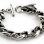 DRAGON TRIBAL STERLING SILVER CHAIN BRACELET 8.75"