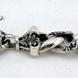 DRAGON TRIBAL STERLING SILVER CHAIN BRACELET 8.75"
