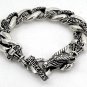 DRAGON TRIBAL STERLING SILVER CHAIN BRACELET 8.75"