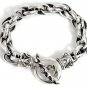 TRIBAL 925 STERLING SILVER CHAIN DESIGNER BRACELET 9"