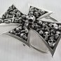 SKULL STACK SOLID 925 STERLING SILVER BELT BUCKLE NEW