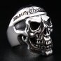 CHOPPER MOTORCYCLE SKULL HEAVY 925 STERLING SILVER MENS BIKER RING