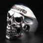 CHOPPER MOTORCYCLE SKULL HEAVY 925 STERLING SILVER MENS BIKER RING