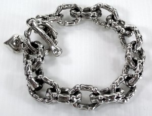 MUSCLE BONE 925 STERLING SILVER CHAIN BRACELET NEW