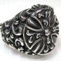 ROCKER CROSS 925 STERLING SILVER MENS RING Sz 9 NEW