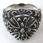 ROCKER CROSS 925 STERLING SILVER MENS RING Sz 9 NEW