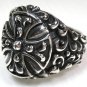 ROCKER CROSS 925 STERLING SILVER MENS RING Sz 9 NEW