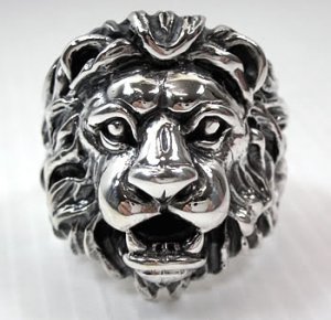 LION LEO BIG 925 STERLING SILVER MENS RING Sz 15.5 NEW