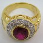 CHRISTIAN YELLOW GOLD STERLING SILVER BISHOP MENS RING