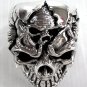 GOTHIC DEATH SKULL TATTOO 925 STERLING SILVER RING NEW