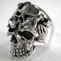 GOTHIC DEATH SKULL TATTOO 925 STERLING SILVER RING NEW