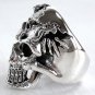 GOTHIC DEATH SKULL TATTOO 925 STERLING SILVER RING NEW