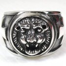 LION CROSS 925 STERLING SILVER MENS BAND RING Sz 13 NEW