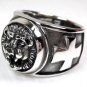 LION CROSS 925 STERLING SILVER MENS BAND RING Sz 13 NEW