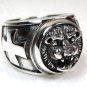 LION CROSS 925 STERLING SILVER MENS BAND RING Sz 13 NEW