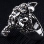 SNAKE HEAD SKULL .925 STERLING SILVER GOTHIC RING Sz 13