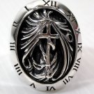 GOTHIC HOLY ROMAN WATCH STERLING SILVER RING Sz 9 NEW