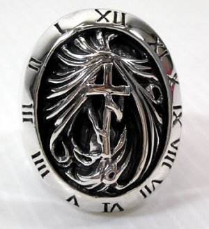 GOTHIC HOLY ROMAN WATCH STERLING SILVER RING Sz 9 NEW