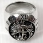 GOTHIC HOLY ROMAN WATCH STERLING SILVER RING Sz 9 NEW