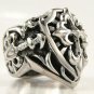 BIG CROSS SOLID 925 STERLING SILVER MENS RING Sz 14 NEW
