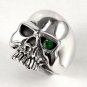 EMERALD SKULL 925 STERLING SILVER MENS RING Sz 8 NEW