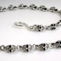 TATTOO SKULL 925 STERLING SILVER MENS WALLET CHAIN NEW