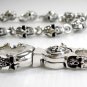 TATTOO SKULL 925 STERLING SILVER MENS WALLET CHAIN NEW