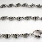 TATTOO SKULL 925 STERLING SILVER MENS WALLET CHAIN NEW