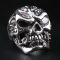 SKULL AND ROSE LOVE .925 STERLING SILVER MENS RING NEW