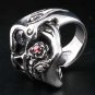SKULL AND ROSE LOVE .925 STERLING SILVER MENS RING NEW