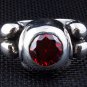 GARNET SKULL BONE 925 STERLING SILVER DESIGNER RING