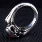 GARNET SKULL BONE 925 STERLING SILVER DESIGNER RING