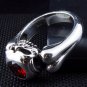 GARNET SKULL BONE 925 STERLING SILVER DESIGNER RING