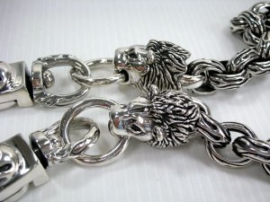 LION FLAME 925 STERLING SILVER MENS WALLET CHAIN NEW