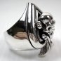 SKULL CROSSBONES SPADE ACE STERLING SILVER RING Sz 15.5