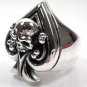 SKULL CROSSBONES SPADE ACE STERLING SILVER RING Sz 15.5