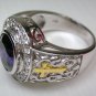 CROSS CHRISTIAN BISHOP AMETHYST STERLING SILVER RING