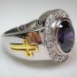CROSS CHRISTIAN BISHOP AMETHYST STERLING SILVER RING
