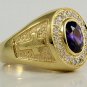 14K YELLOW GOLD STERLING SILVER CHRISTIAN BISHOP RING