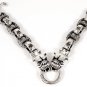 BULLDOG DOG HEAD STERLING SILVER CHAIN BRACELET 9"