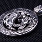 KOI TATTOO STERLING SILVER MENS PENDANT CHAIN NECKLACE