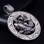 KOI TATTOO STERLING SILVER MENS PENDANT CHAIN NECKLACE