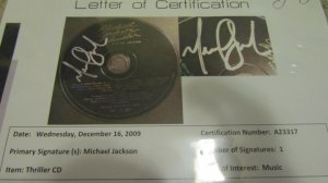 michael jackson authenticated autograph