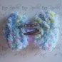 Fluffy Bow Brooch / Clip - Light Blue