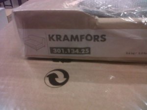 BNIB IKEA KRAMFORS LEFT 2 Seat Sofa SlipCover in RISEDE LIGHT GREY - COVERS ONLY