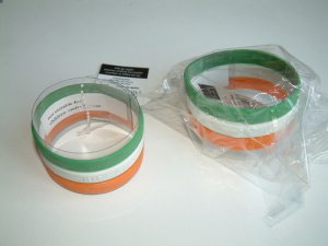 Ireland Tri-colour Wristbands GREEN/WHITE/ORANGE 3-Pack