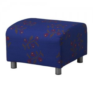 BNIP IKEA KLIPPAN Footstool Pouffe Cover in Hageby Blue
