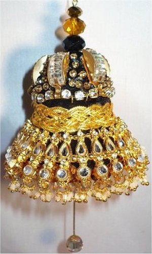 Hand-Made OOAK Ornament - Upcycled Vintage Gold Rhinestones, Swarovski Crystals