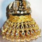 Hand-Made OOAK Ornament - Upcycled Vintage Gold Rhinestones, Swarovski Crystals