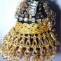 Hand-Made OOAK Ornament - Upcycled Vintage Gold Rhinestones, Swarovski Crystals
